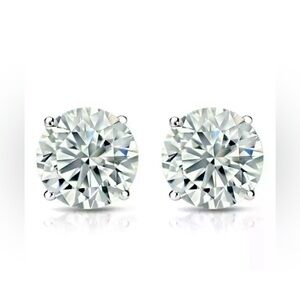 4.00 Ct Round Cut VVS1/D Lab Created Stud Earrings 9mm Screw Back